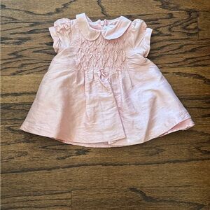 Pink Baby Dress with Peter Pan Collar